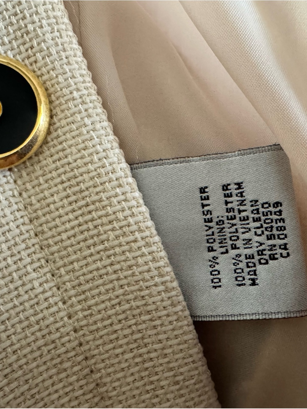 Kasper Cream Round-Neck Button-Front Blazer - Picture 4 of 4